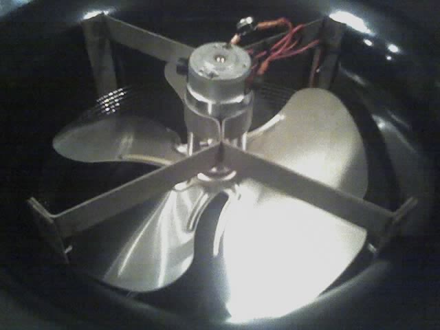 The actual fan portion of a solar attic fan